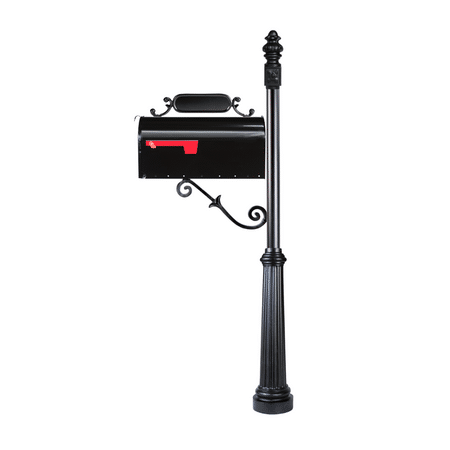 Custom Contemporary Mailbox Post System with Number Plate and Bracket CS-C2-9129 Product Image