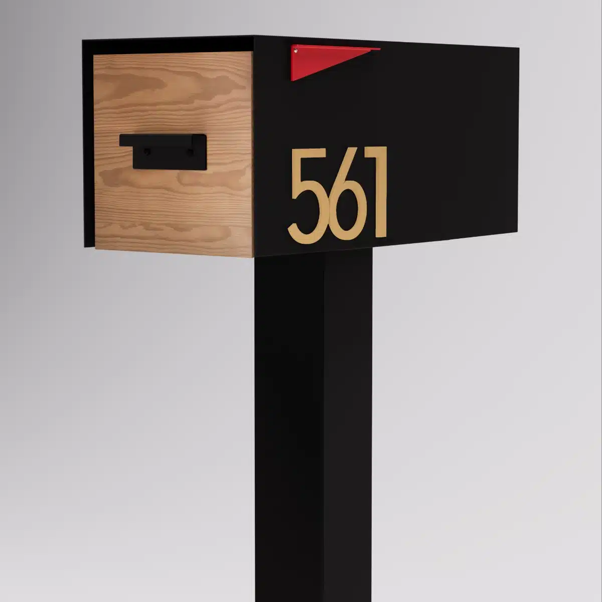 Post & Porch Malone Post-Mounted Mailbox with Wood Door Product Image