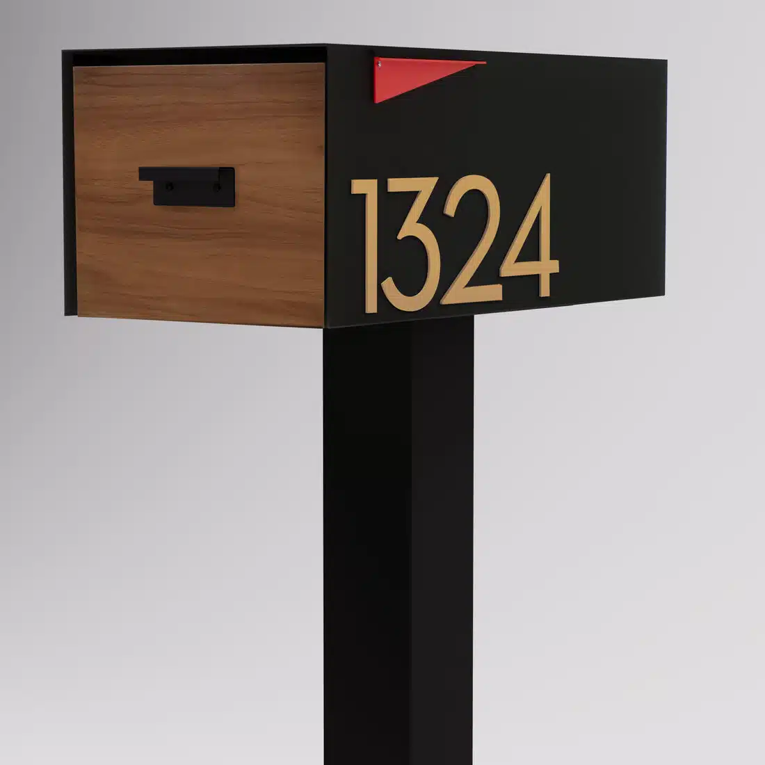 Post & Porch Large Malone Post-Mounted Mailbox with Wood Door Product Image