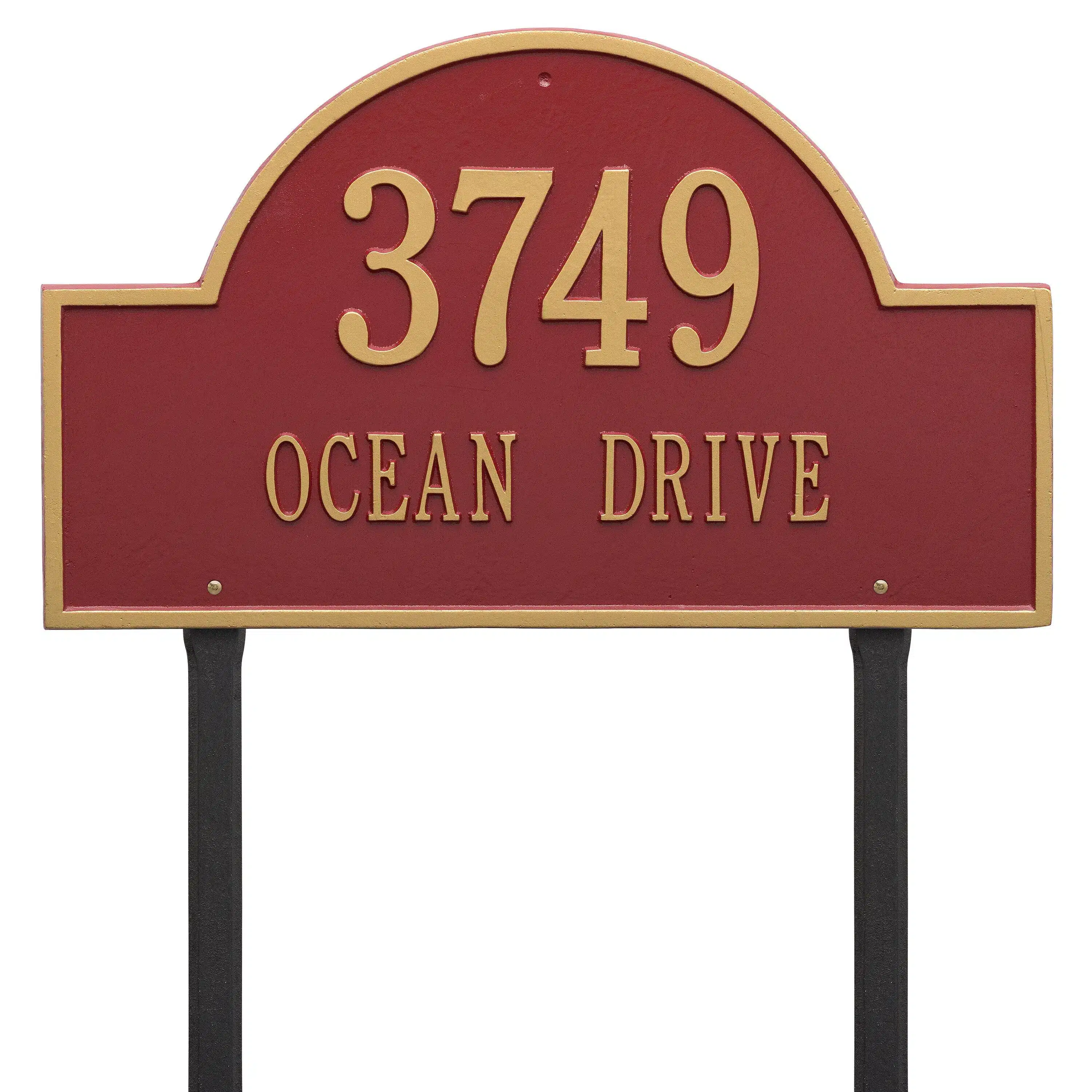 Whitehall Arch Marker – Estate Lawn – Two Line Address Plaque Product Image