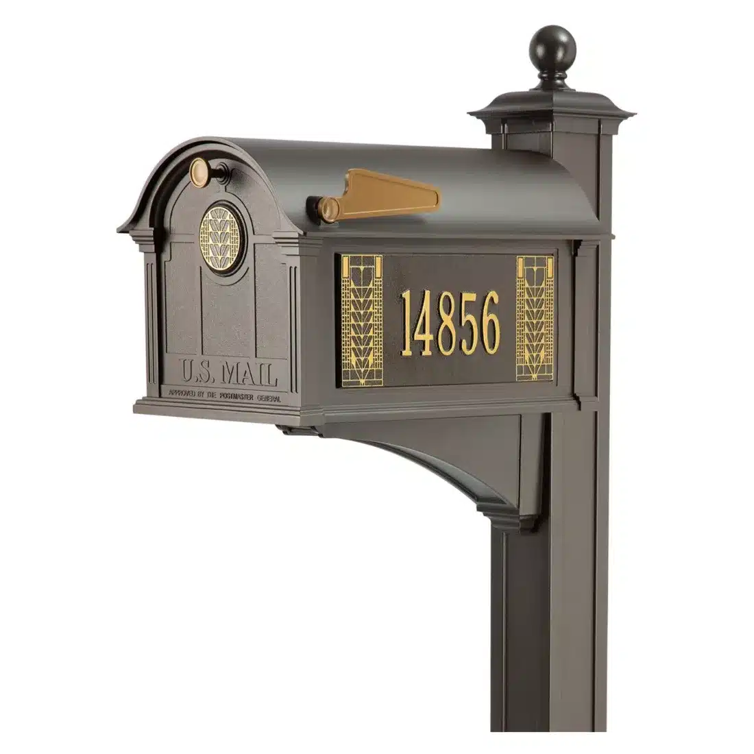 Whitehall Balmoral Mailbox Frank Lloyd Wright Tree Of Life Package #3 (Balmoral Mailbox, Post, Tree Of Life Door Medallion, Personalized Tree Of Life Sides) Product Image