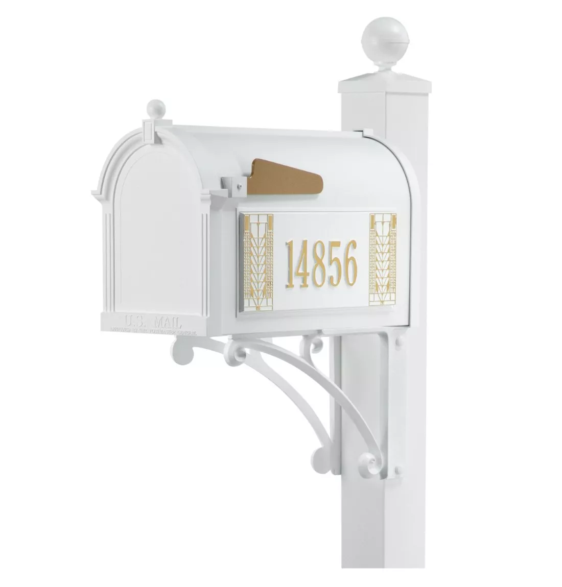 Whitehall Deluxe Mailbox Frank Lloyd Wright Tree Of Life Package #2 (Capitol Mailbox, Deluxe Post, Personalized Tree Of Life Side Plaques) Product Image