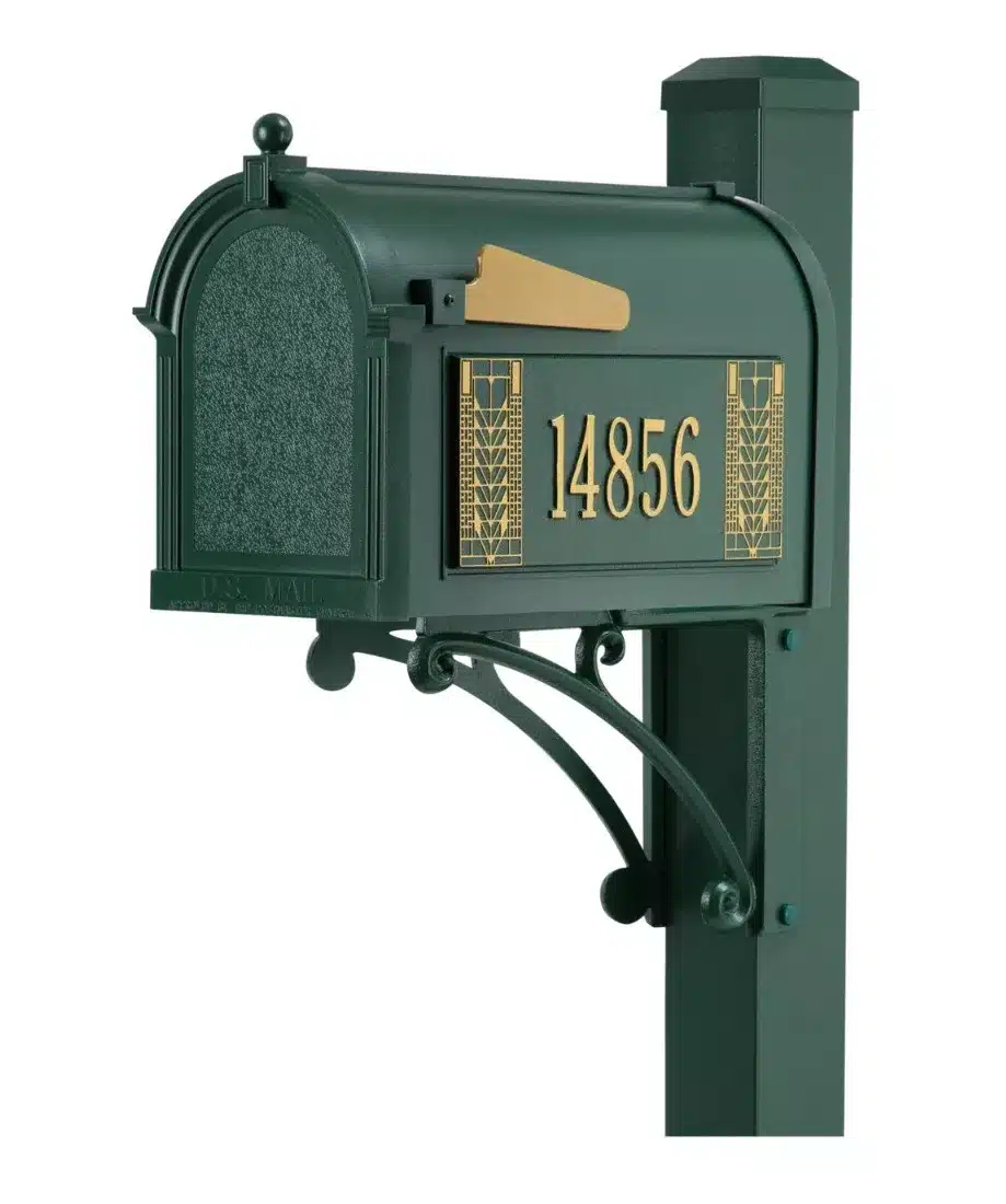 Whitehall Superior Mailbox Frank Lloyd Wright Tree Of Life Package #2 (Capitol Mailbox, Superior Post, Personalized Tree Of Life Side Plaques) Product Image