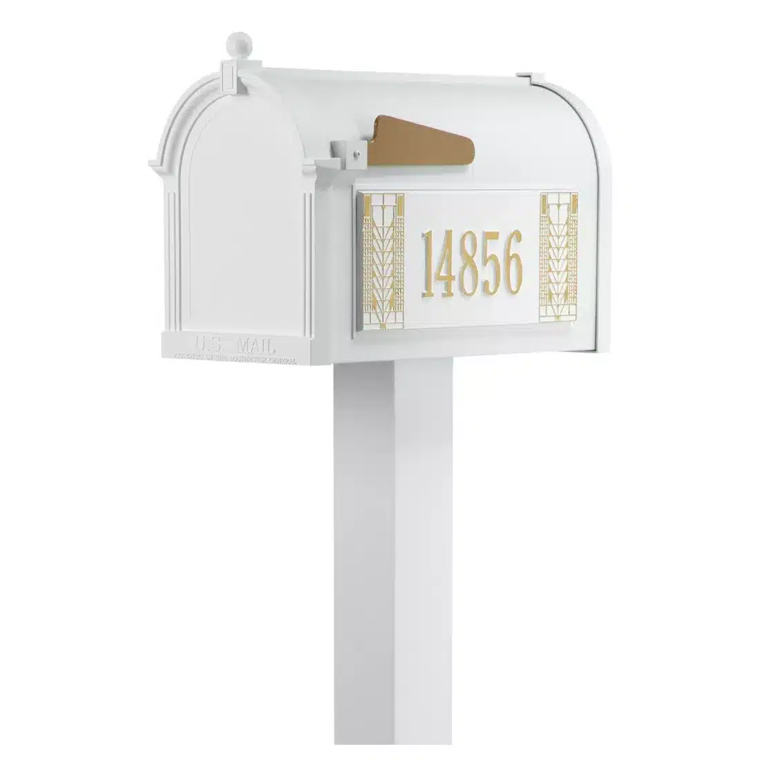 Whitehall Premium Mailbox Frank Lloyd Wright Tree Of Life Package #2 (Capitol Mailbox, Standard Post, Personalized Tree Of Life Side Plaques) Product Image