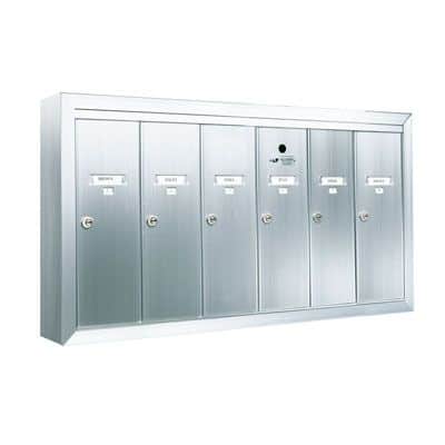6 Compartment Surface Mount Vertical Mailboxes – Anodized Aluminum Product Image