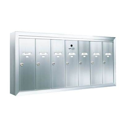 7 Compartment Surface Mount Vertical Mailboxes – Anodized Aluminum Product Image