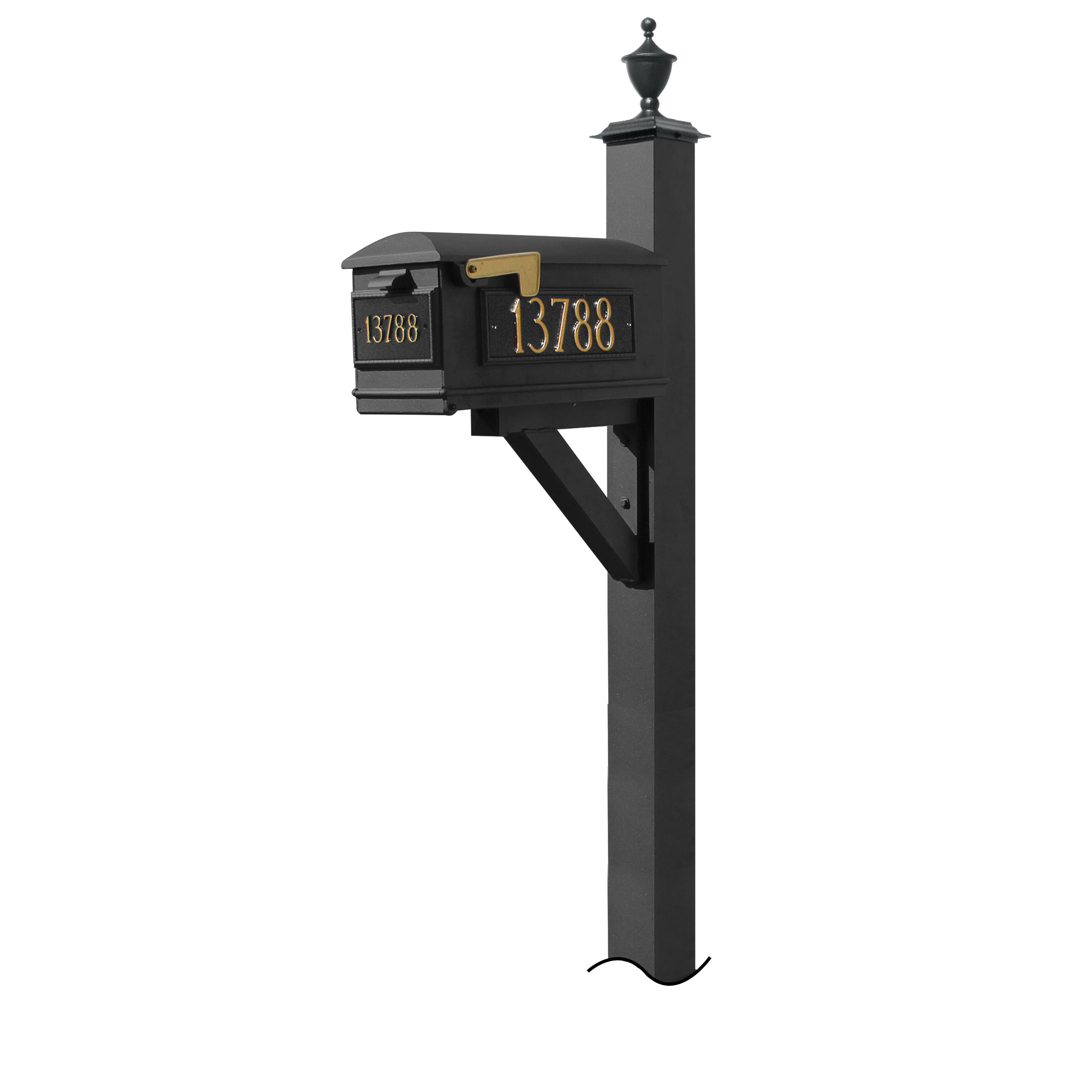 Westhaven System with Lewiston Mailbox, (3 Cast Plates) (No Base) Urn Finial Product Image