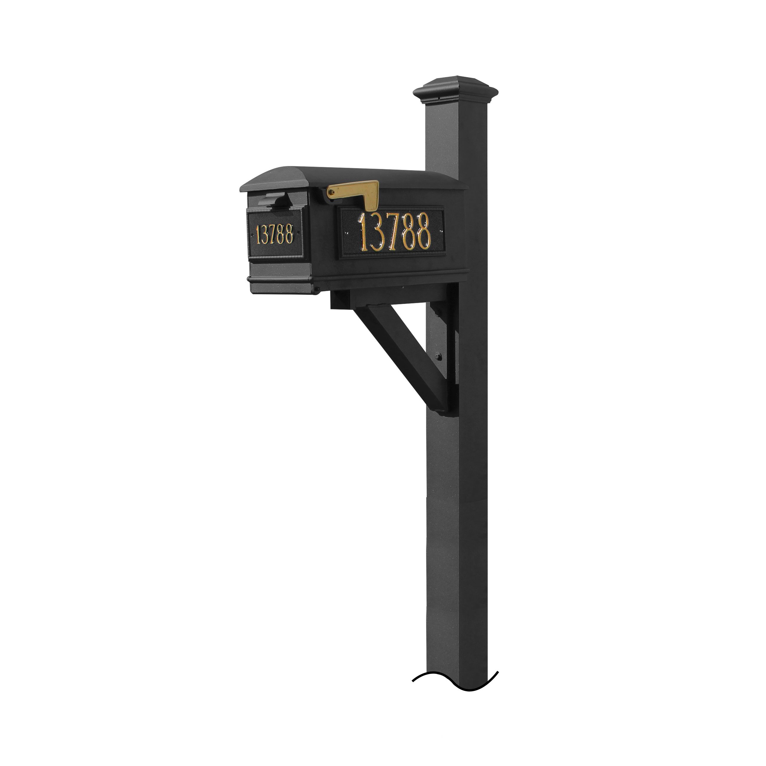 Westhaven System with Lewiston Mailbox, (3 Cast Plates) (No Base) Pyramid Finial Product Image