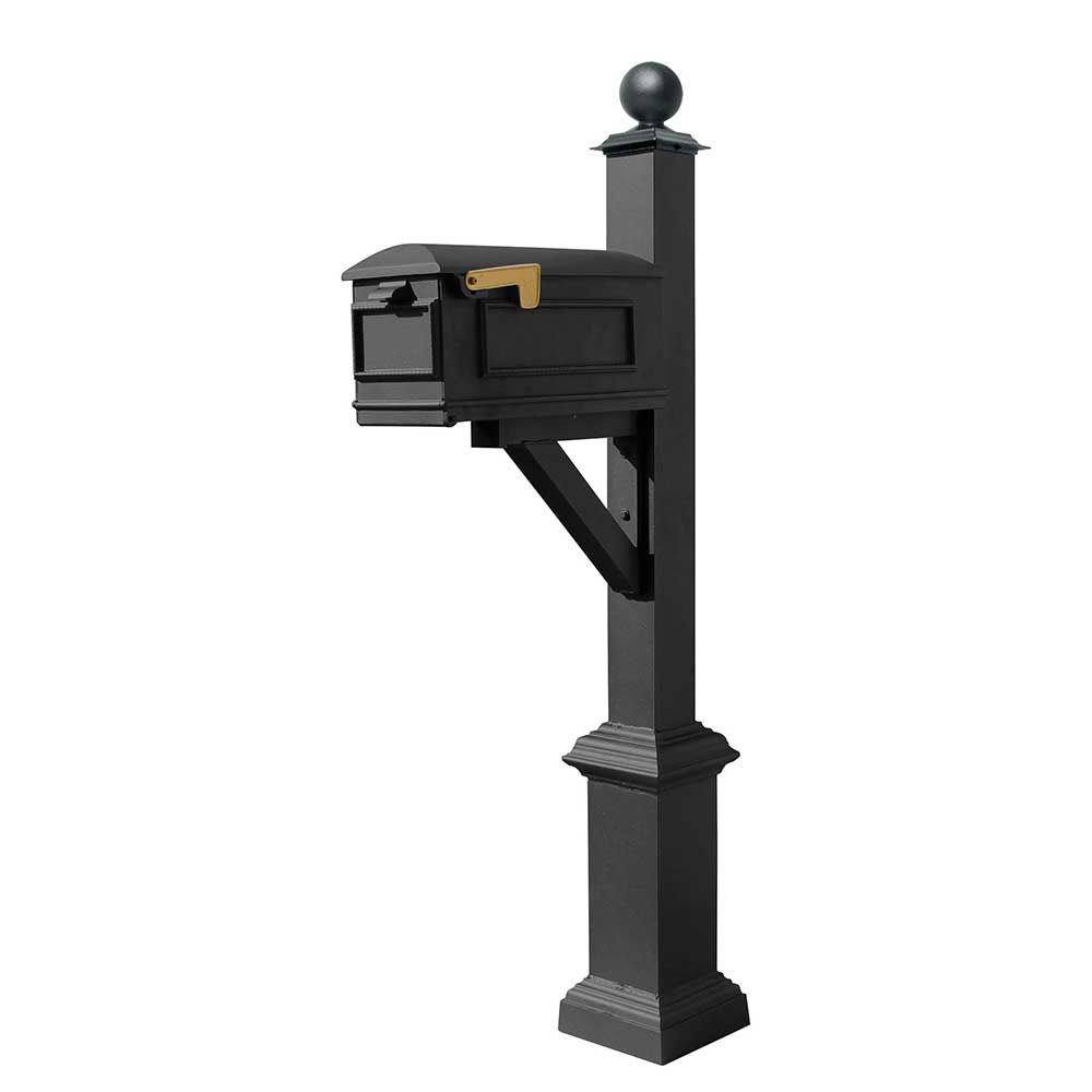 Westhaven System with Lewiston Mailbox, Square Base & Large Ball Finial Product Image