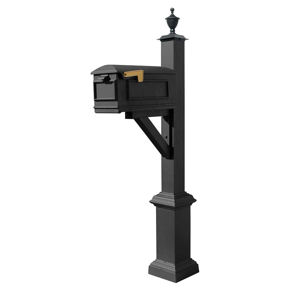 Westhaven System with Lewiston Mailbox, Square Base & Urn Finial Product Image