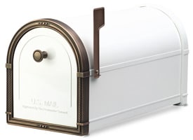 Coronado Mailbox White Antique Copper