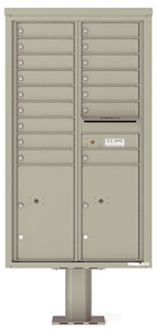Florence 4C Pedestal 4C15D-16-P Postal Grey