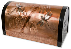 Hentzi Rugged Rural Mailbox Dragonflies Bamboo