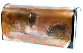 Hentzi Rural Copper Mailbox American Bison