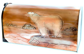 Hentzi Rural Copper Mailbox Polar Bear