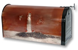Hentzi Rural Copper Mailbox Boston Lighthouse