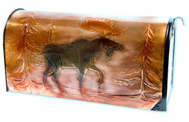 Hentzi Rural Copper Mailbox Bull Moose