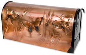 Hentzi Rural Copper Mailbox Summer Butterflies