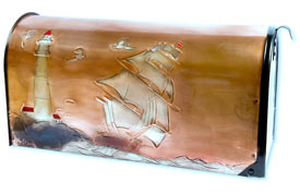 Hentzi Rural Copper Mailbox Clipper Ship