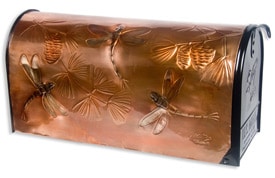 Hentzi Rural Copper Mailbox Dragonfly Pines