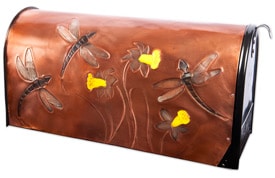 Hentzi Rural Copper Mailbox Garden Dragonflies