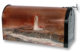 Hentzi Rural Copper Mailbox Lighthouse