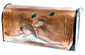 Hentzi Rural Copper Mailbox Mallards