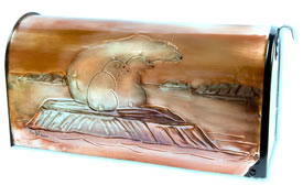 Hentzi Rural Mailbox Polar Bear Family