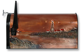 Hentzi Rural Copper Mailbox Portland Lighthouse