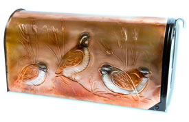 Hentzi Rural Copper Mailbox Quail Covey