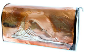 Hentzi Rural Copper Mailbox Rainbow Trout