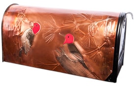 Hentzi Rural Copper Mailbox Redheaded Woodpecker