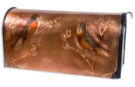Hentzi Rural Copper Mailbox Robins