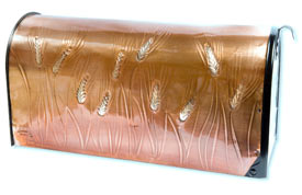 Hentzi Rural Copper Mailbox Silver Wheat