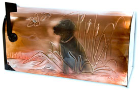 Hentzi Rural Copper Mailbox Sitting Lab