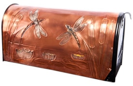Hentzi Rural Copper Mailbox Summer Dragonflies