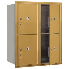 Salsbury 4C Mailboxes 3710D-4P Gold