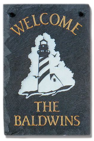 Stone Mill Lighthouse Rectangle Welcome Plaque