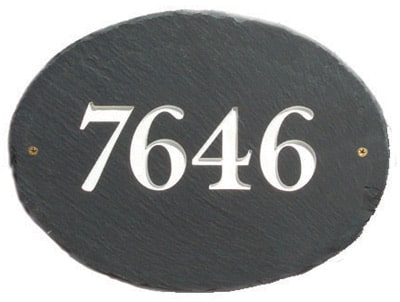 Stone Mill Oval Slate Address Plaque