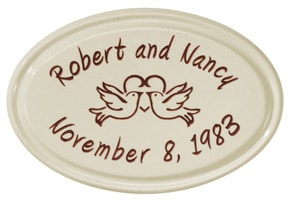 Whitehall Anniversary Heart Birds Oval Red