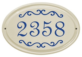 Whitehall Classic Scroll Oval Plaque Blue