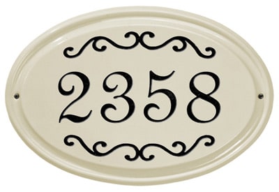 Whitehall Classic Scroll Oval Ceramic Plaque