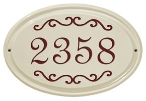 Whitehall Classic Scroll Oval Plaque Red