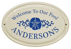 Whitehall Sand Dollar Oval Plaque Dark Blue