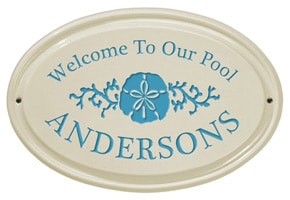 Whitehall Sand Dollar Oval Plaque Sea Blue