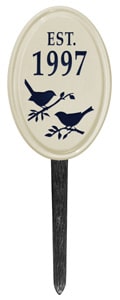Bird Silhouette Vertical Oval Lawn Black