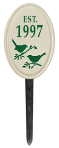 Bird Silhouette Vertical Oval Lawn Green