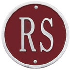 Whitehall Address Plaques Red With Silver