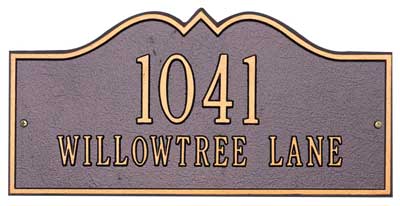 Whitehall Hillsboro Address Plaque