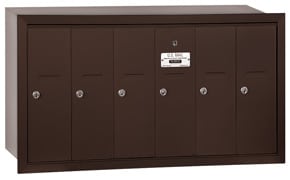 Salsbury 6 Door Vertical Mailbox Bronze